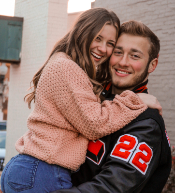 An intimate moment between two people in love, captured in a beautiful embrace.