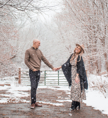 The couple's embrace says more than words ever could - a true testament to their love.